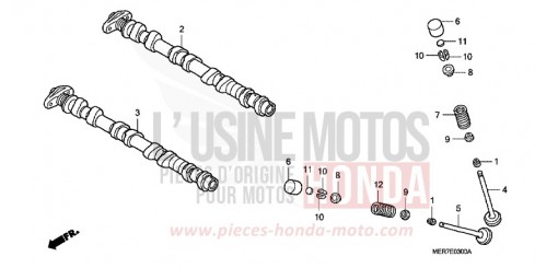ARBRE A CAMES/SOUPAPE CBF600S8 de 2008